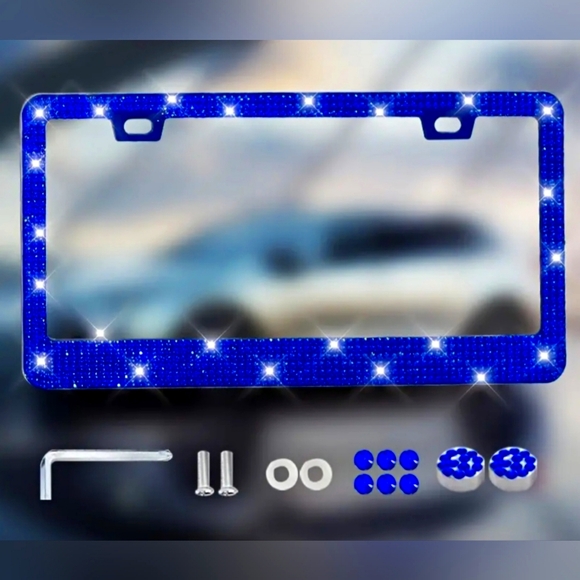 COPY - Blue Rhinestone License Plate Frame - Picture 1 of 1